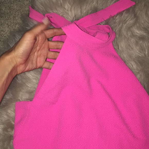 Backless J.O.A Crop top bow tie blue pink open - Picture 6 of 7